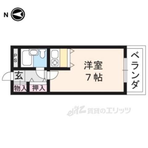 センチュリーコーポ(ワンルーム/2階)の間取り写真