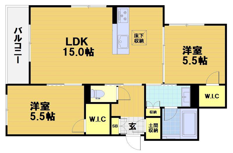 シャーメゾン桜小径(2LDK/1階)の間取り写真
