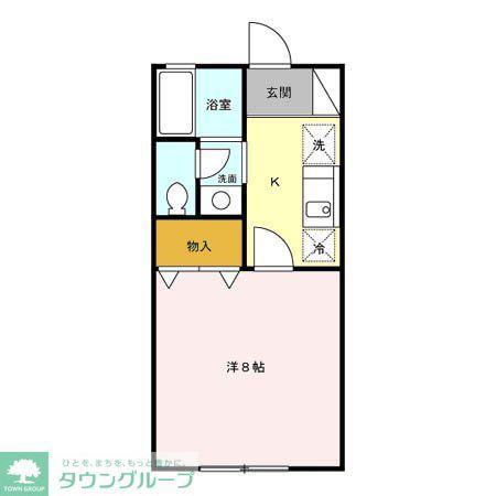 アヴェニュー(1K/2階)の間取り写真