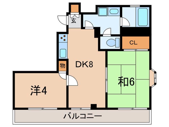 PALナカイケガミ(2DK/1階)の間取り写真