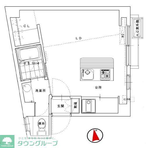 マンションサンライズ(ワンルーム/4階)の間取り写真