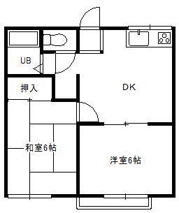 テルミドール(2DK/1階)の間取り写真
