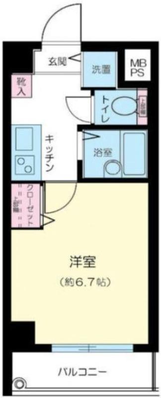 セントパレス南大井(1K/4階)の間取り写真