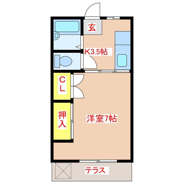 霧島キャッスル(1K/1階)の間取り写真
