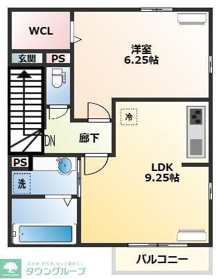 グランパレス(1LDK/2階)の間取り写真