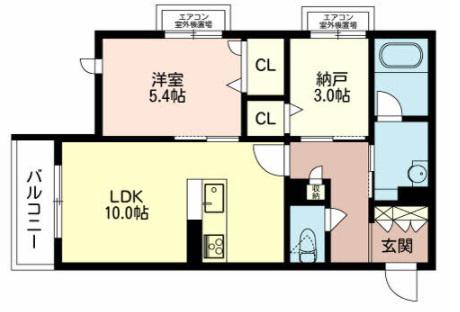 シャーメゾンセレノB(1SLDK/3階)の間取り写真