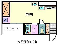 ヴィラアルテミス(ワンルーム/2階)の間取り写真