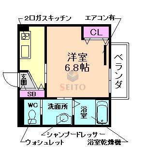 DM COURT(1K/2階)の間取り写真