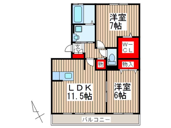 SKT参番館(2LDK/3階)の間取り写真