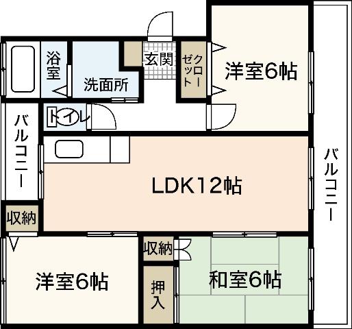 エントピアKS(3LDK/1階)の間取り写真