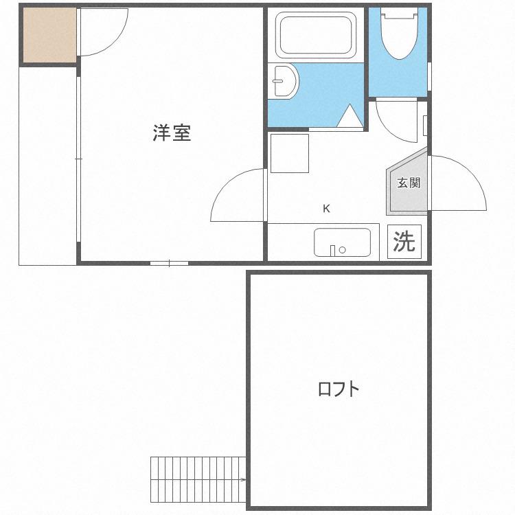 フレンドリー井尻(1K/1階)の間取り写真