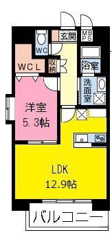 カーサビアンカ(1LDK/3階)の間取り写真