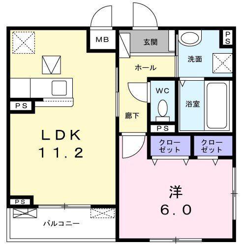 ティエラ・ナタール(1LDK/1階)の間取り写真