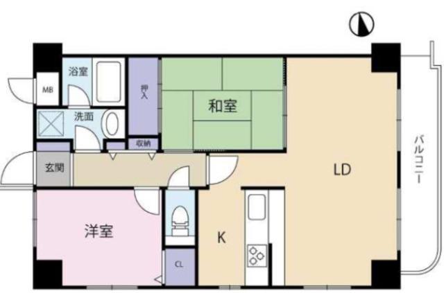 プラティーク新丸子(2LDK/2階)の間取り写真