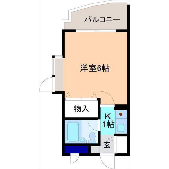 ポワール駅西(1K/2階)の間取り写真