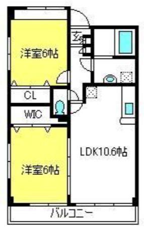 パラッツォエテルナ(2LDK/5階)の間取り写真