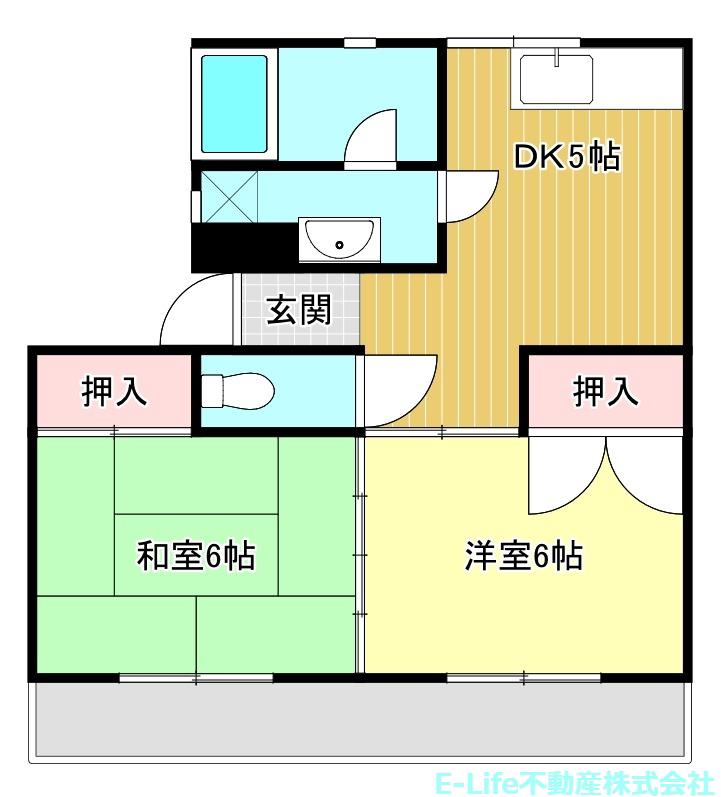 コーポサンライズ(2DK/2階)の間取り写真