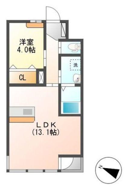 GRACEIII(1LDK/2階)の間取り写真
