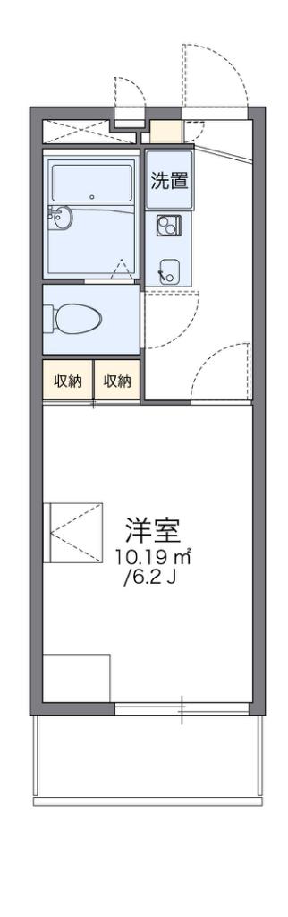 レオパレスエバグリーン(1K/1階)の間取り写真