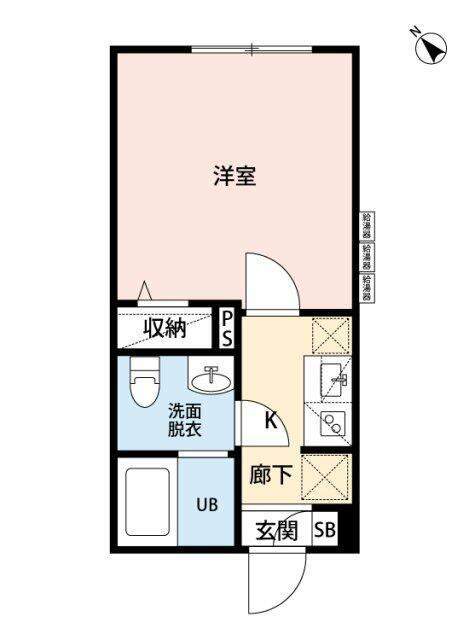 KUKKA八千代台(1K/1階)の間取り写真