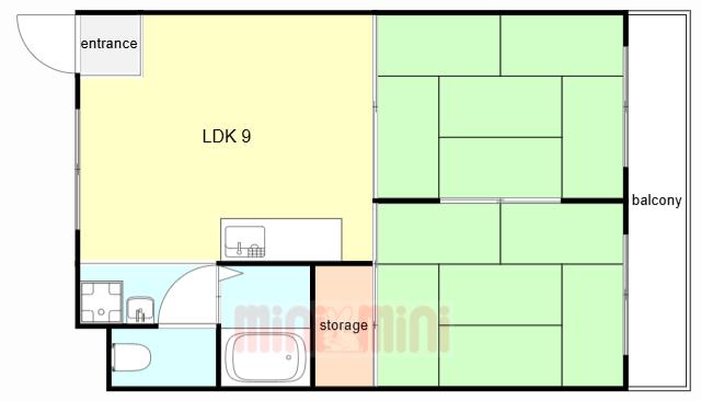ホーク武庫之荘(2LDK/2階)の間取り写真