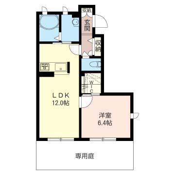 グランドゥール・A・T(1LDK/1階)の間取り写真
