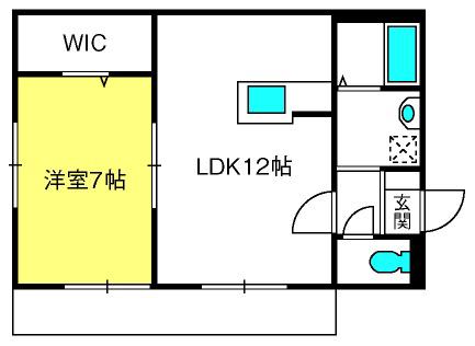 エスペランサ大宮(1LDK/1階)の間取り写真