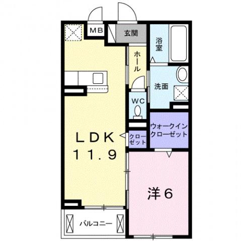 カモミーユ(1LDK/3階)の間取り写真