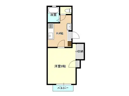 カーサ・ドゥ・センプレコンテ(1K/2階)の間取り写真