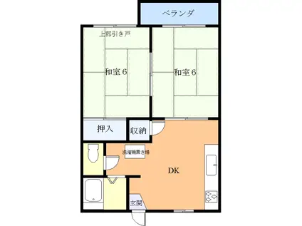 ひかりハウス(2DK/2階)の間取り写真