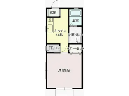 グリーンハイツA棟(1DK/1階)の間取り写真