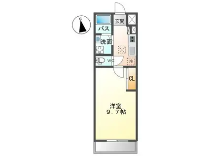 サンモールウエスト II(1K/2階)の間取り写真