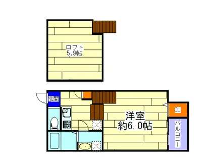 アーバンテラス伝法(1K/1階)の間取り写真