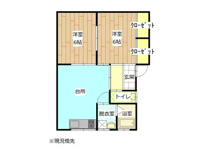 サンフラワー田鶴(2DK/1階)の間取り写真