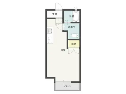 スカイブルー鳥海I号館(1K/1階)の間取り写真