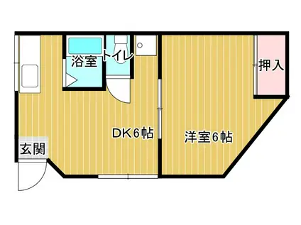 野本ハイツ(1DK/1階)の間取り写真