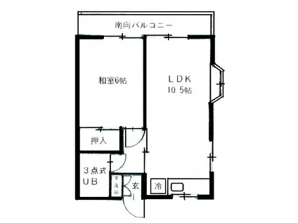 ハイツあすなろ(1LDK/1階)の間取り写真