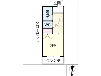 ASANOII(1K/3階)の間取り写真