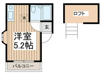 石川ハイム(ワンルーム/2階)の間取り写真