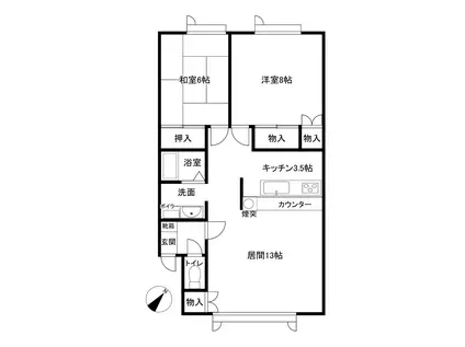 ウエストビレッジ(2LDK/2階)の間取り写真