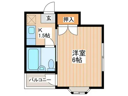 リバティー中央(1K/5階)の間取り写真