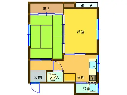 弥生荘(2K/1階)の間取り写真