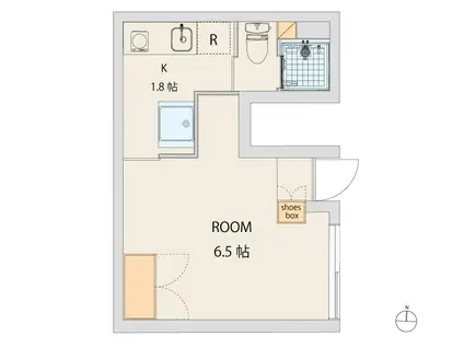 モデリアデイズ経堂イースト&ウエスト(1K/1階)の間取り写真