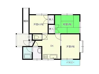 サングリーン和田山101(3DK/2階)の間取り写真
