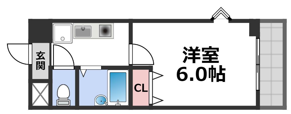 リップル ルネ放出(1K/1階)の間取り写真