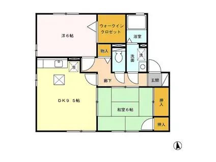 セジュール小森野II(2LDK/2階)の間取り写真