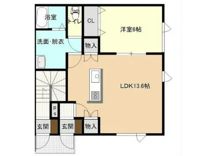 ALAISE(1LDK/1階)の間取り写真