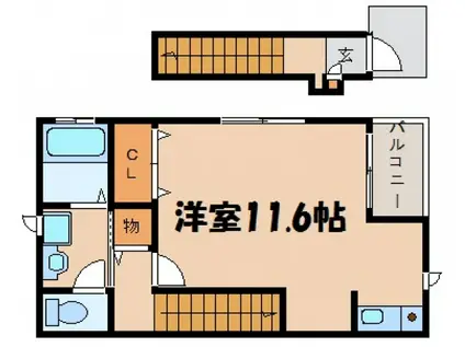 メゾンドK(ワンルーム/2階)の間取り写真