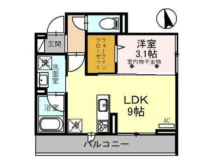 DAPHNE(1LDK/3階)の間取り写真