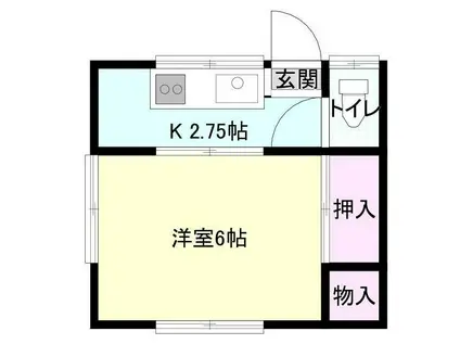 平塚市馬入本町アパート(1K/2階)の間取り写真